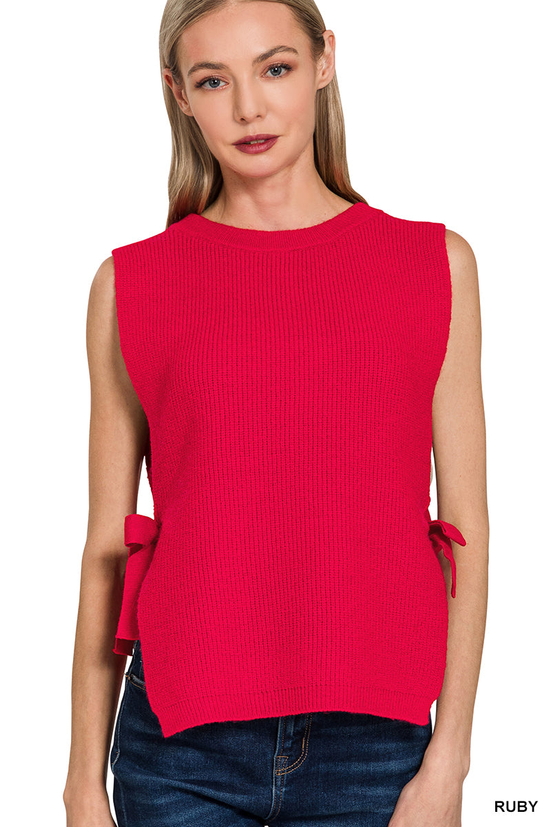 Amara Side Tie Top in Ruby