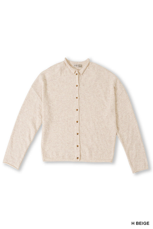 Thea Cardigan in Heather Beige