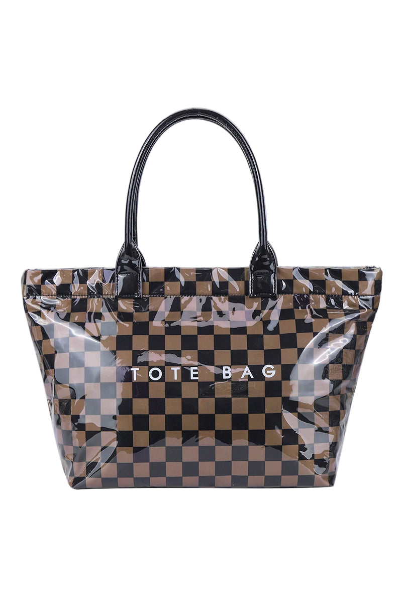 Checkered Print Tote Bags