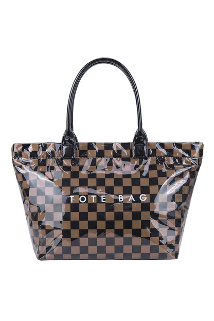 Checkered Print Tote Bags