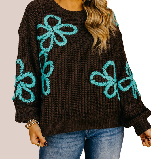 Stitch Floral Sweater