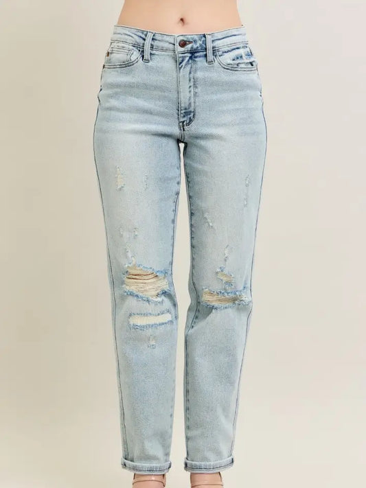 Judy Blue Medium Rise Single Cuff Denim