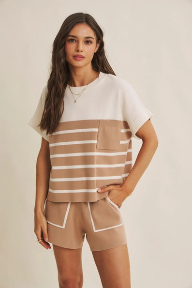 Everyday Stripe Set in Biscuit