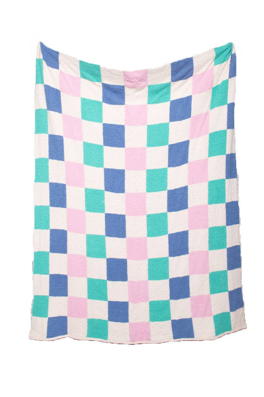 Katydid - Multicolor Checkered Oversized Throw Blanket: Multi-Colored