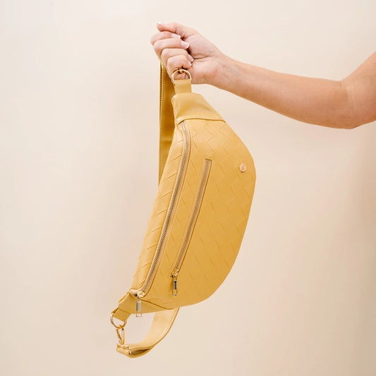 Luxe Belt Bag in Woven Mustard