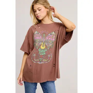 Zutter Rock & Roll Tee in Brown