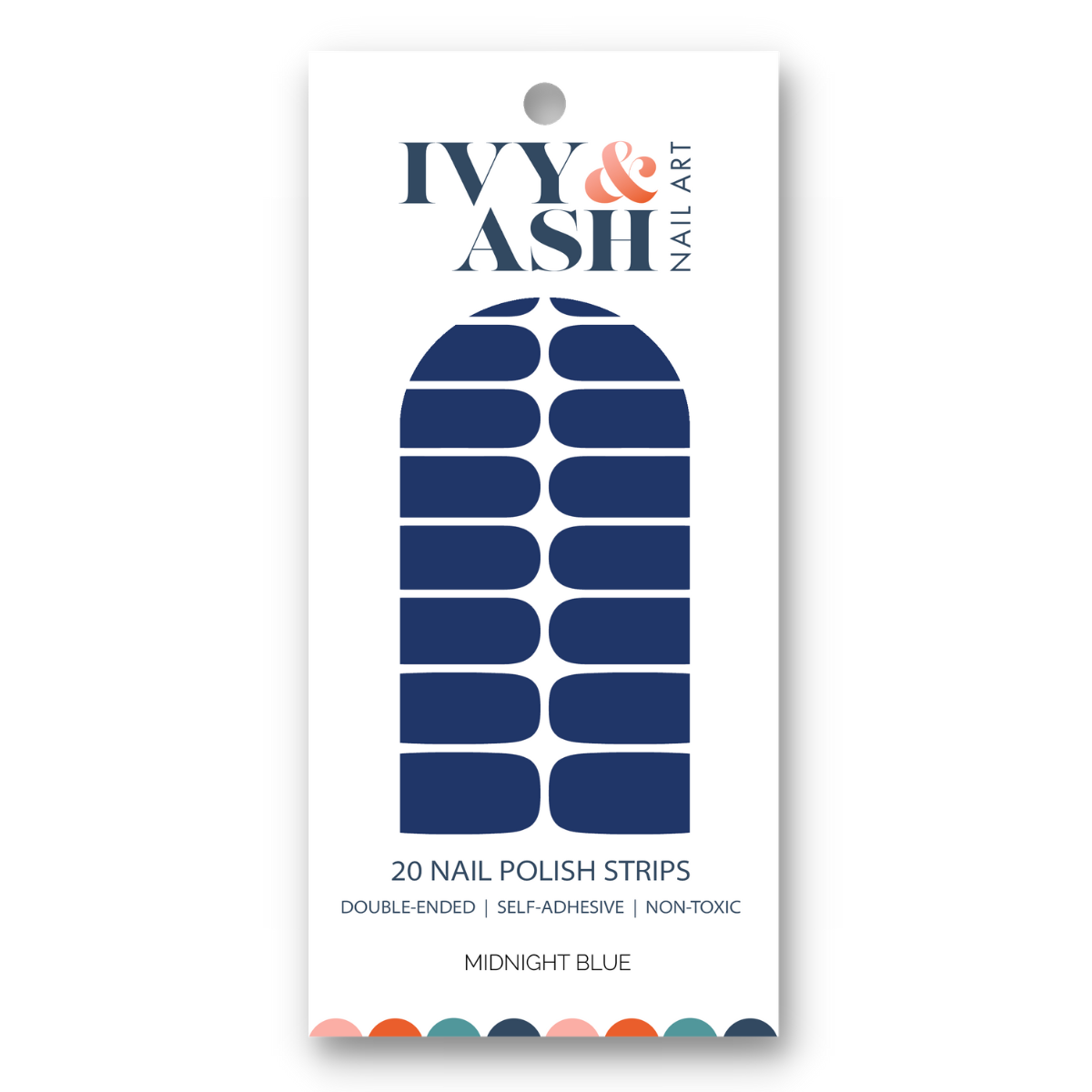 Ivy & Ash - Midnight Blue | Dark Winter Blue Pearl Finish Nail Wraps