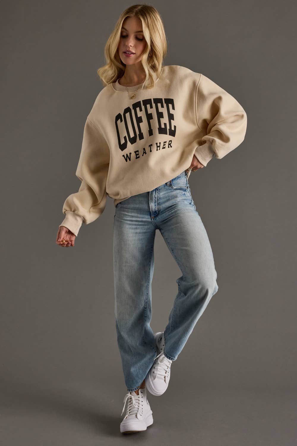 Coffee Weather Sweatshirt in Tan