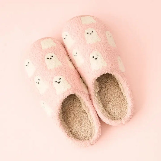 Ghost Fuzzy Slippers