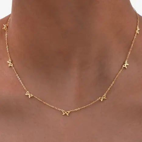 Dainty Gold Bow Necklace