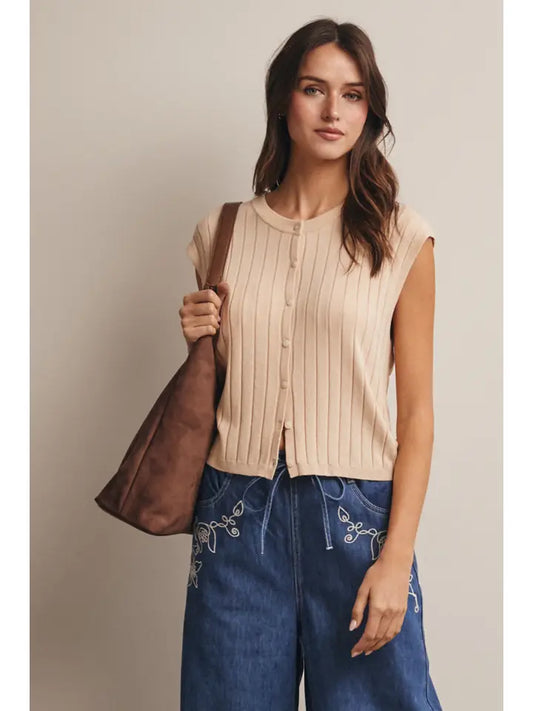 Kaelee Button Down in Ivory
