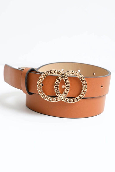 Double Chain Belt in Cognac