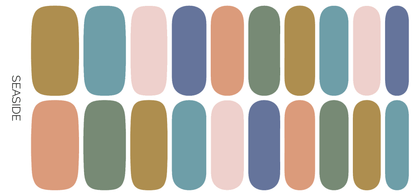 Ivy & Ash - Seaside | Calming Beachy Solid Color Nail Polish Wrap Set