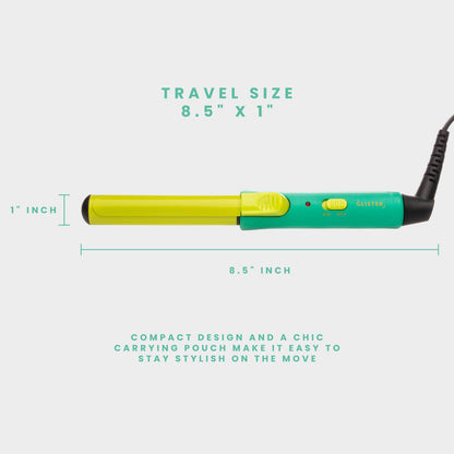 Glister - “Mini Curls” Travel Clip Curler with Carrying Pouch: Apricot Plum