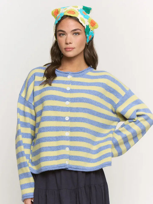 Candy stripe Cardigan - Blue