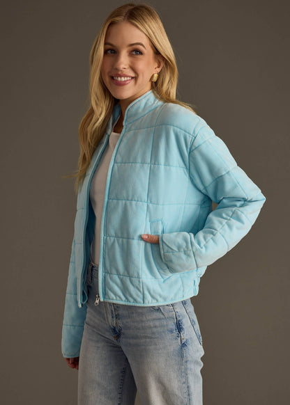Naomie Light Blue Washed Quilted Jacket