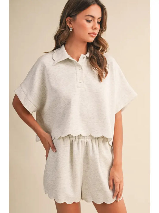Keira Scalloped Two Piece Set