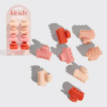 Kit-sch Recycled Plastic Mini Cloud Clips 8pc Set- Cherry Blossom