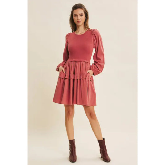 Kenzie Mini Dress in Marsala