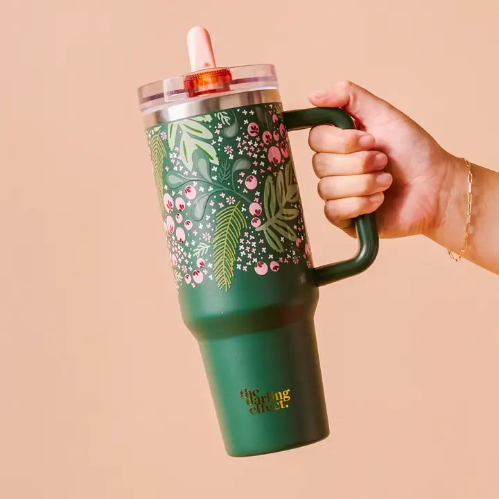 40 oz Flip Straw Tumbler in Jolly Sprig