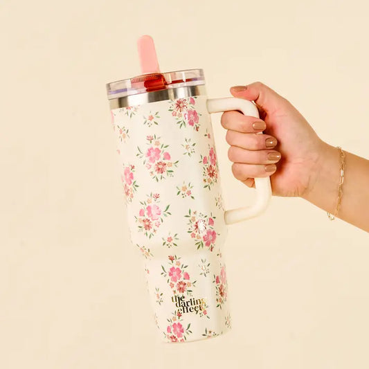 40 oz Flip Straw Tumbler in Endless Daydream Cream