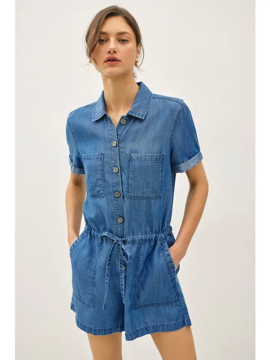 Denim Romper Dark Wash