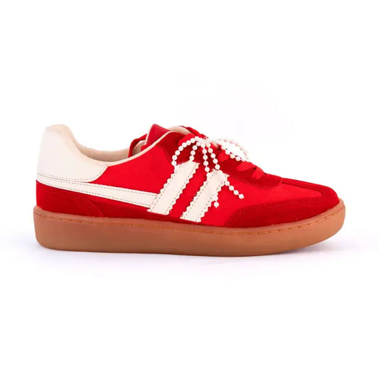 Retro Suede Sneakers in Red