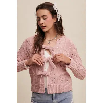 Maci Bow Sweater Cardigan