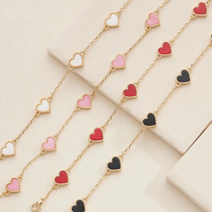 Elegant Heart Charm Bracelets