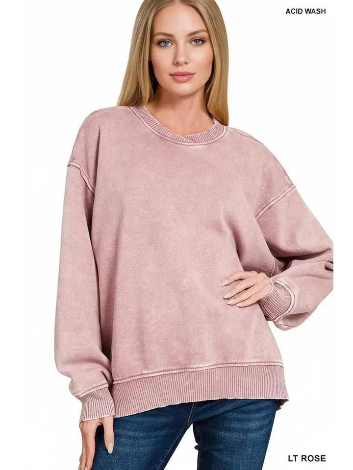 Murphy Oversized Pullover in Light Rose