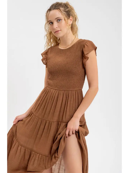 Midi Dress in Mocha