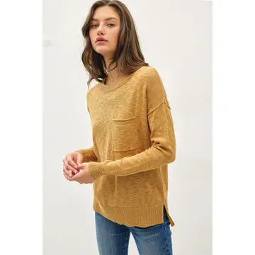 Blair Round Neck Sweater in Golden Rod