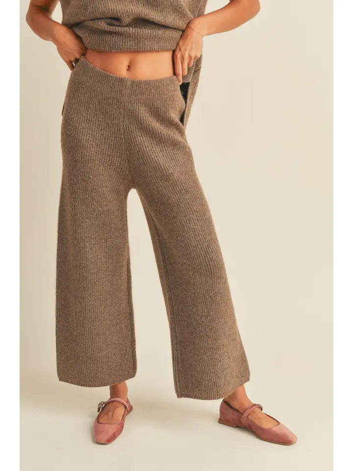 Jaylee Knit Sweater Pant in Brown