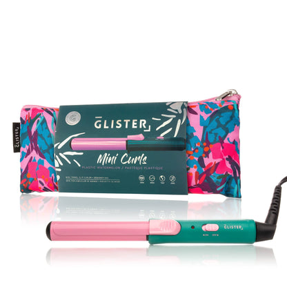 Glister - “Mini Curls” Travel Clip Curler with Carrying Pouch: Apricot Plum