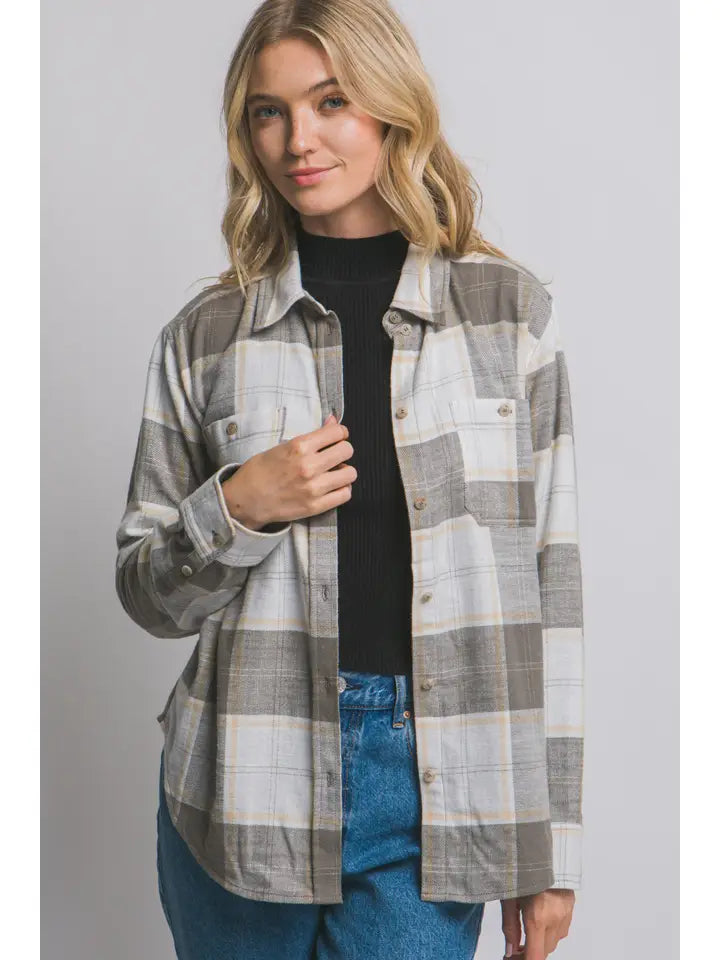 Bailey Plaid Flannel in Olive