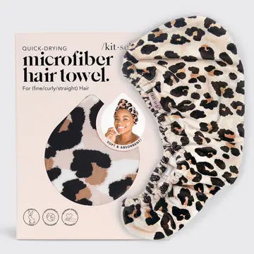 Kit-sch Microfiber Quick Dry Hair Turban in Leopard