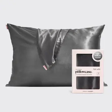 Kit-sch Satin Pillowcase in Charcoal