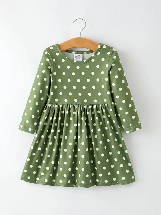 Kids Fall Polka Dot Dress Final Sale