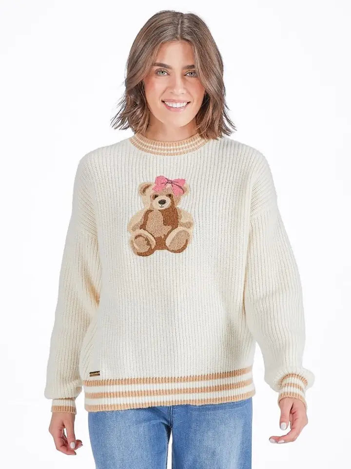 Simply Southern Teddy Bear with Bow Sweater