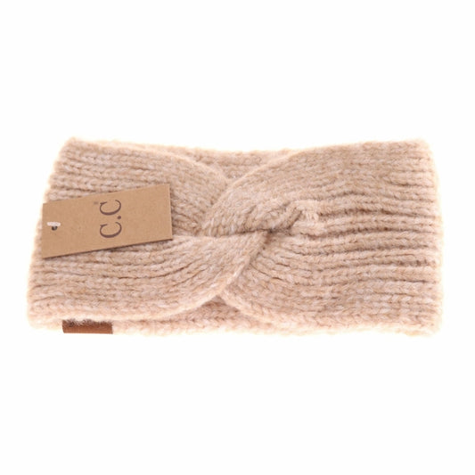 Soft Ribbed Head Wrap in Oatmeal