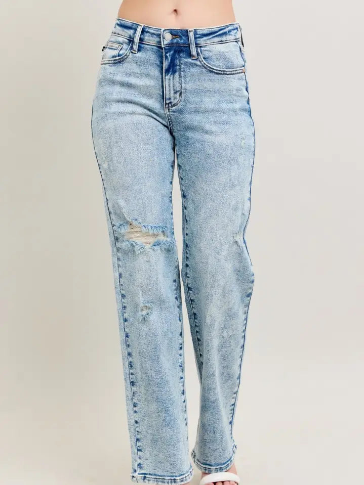 Jemma Distresed 90's Straight Jeans