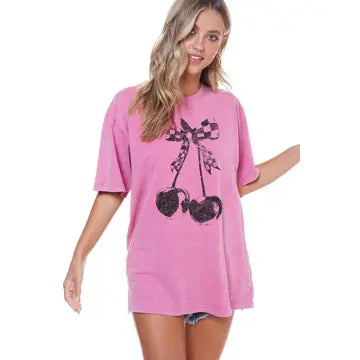 Zutter Cherry Tee in Pink