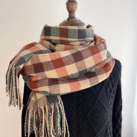 Vintage Inspired Blanket Scarf in Rust