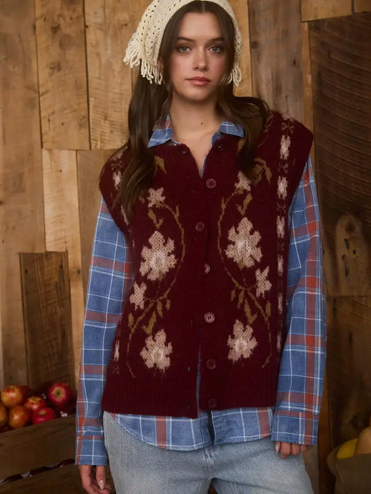 Melody Floral Cardigan Vest