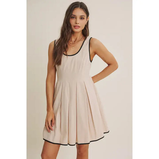 Elizabeth Pleated Mini Dress