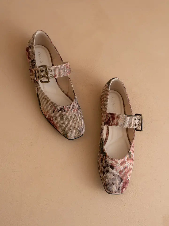 The Soho Ballet Flat in Mauve Floral