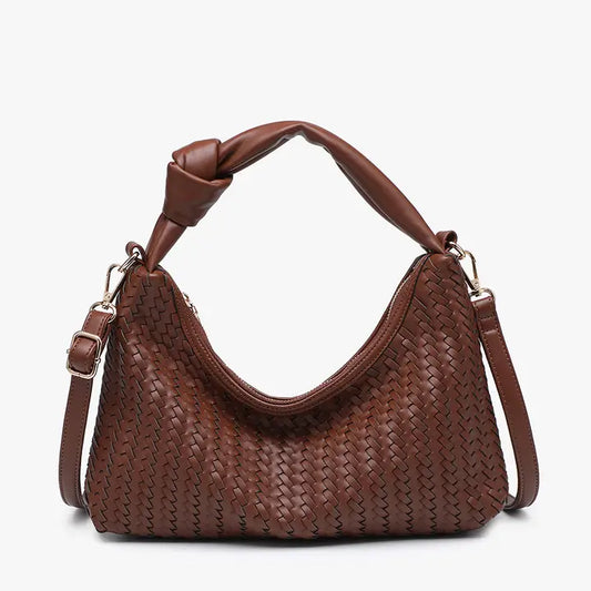 Morgan Woven Crossbody/Shoulder Bag in Brown