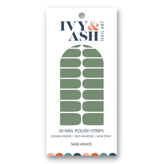 Ivy & Ash - Sage Advice | Spring Sage Green Pearl Finish Solid Nail Wrap