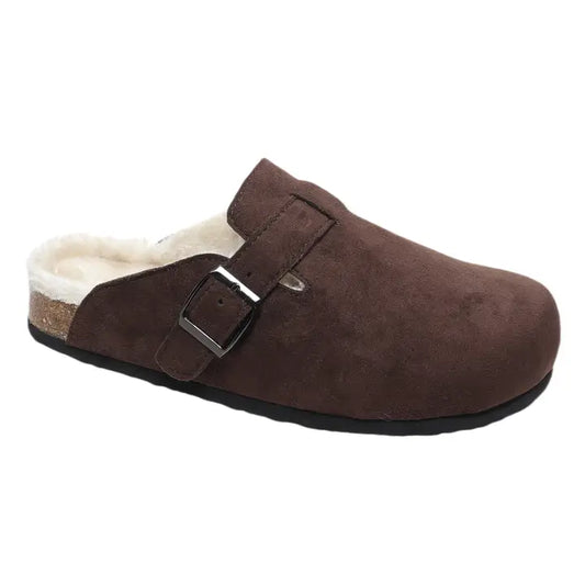 Bria Fur Lined Clog in Brown