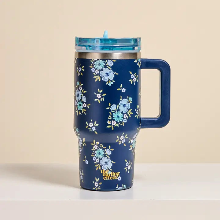 20oz Lifestyle Flip Straw Tumbler in Navy Endless Dream